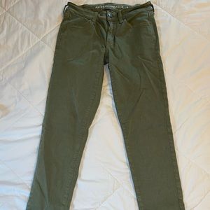 American Eagle Army green jeans.
